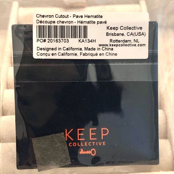 KEEP Collective | Chevron Cutout | Pave Hematite - Picture 3 of 3